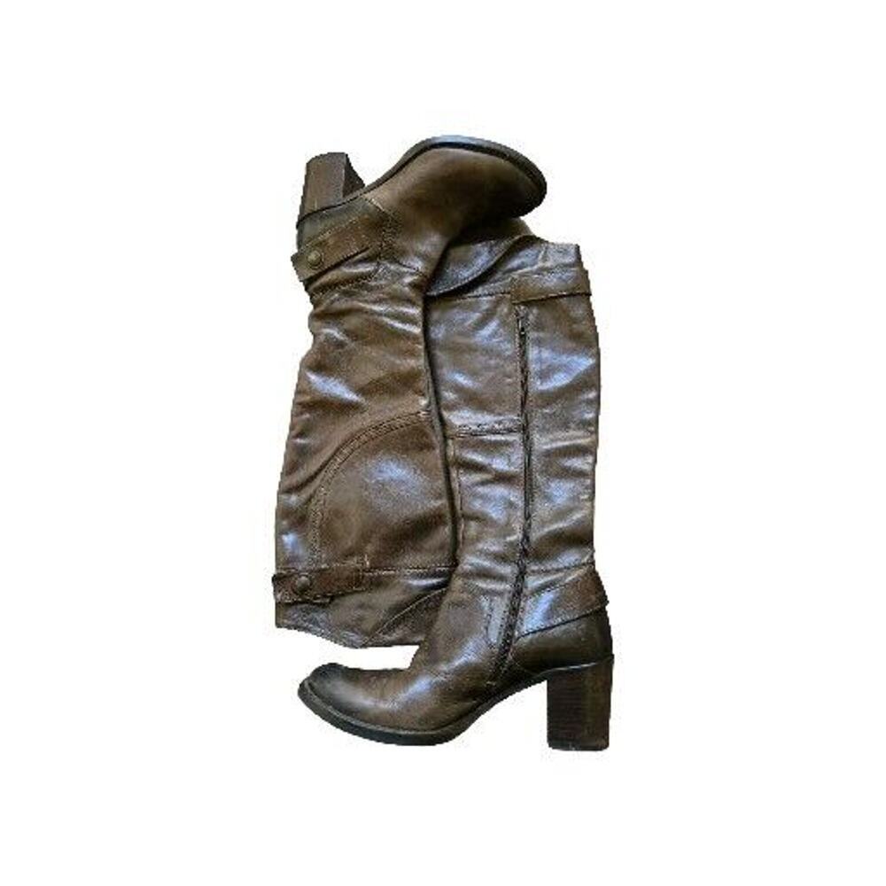 Alberto Fermani Knee High Boots Full Zip Brown Leather Size US 7 Italy 👀